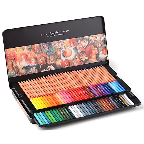 Bộ chì tô 100 màu khô cao cấp RENOIR (Hộp thiếc)